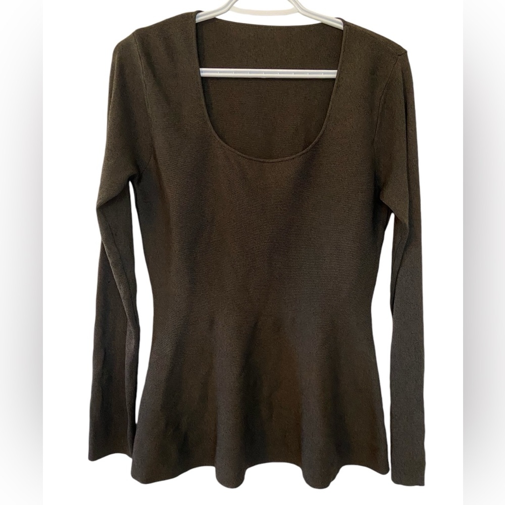 Long Sleeve Stretch Peplum Top